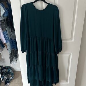 Banana Republic Dark Green Long Sleeve Dress